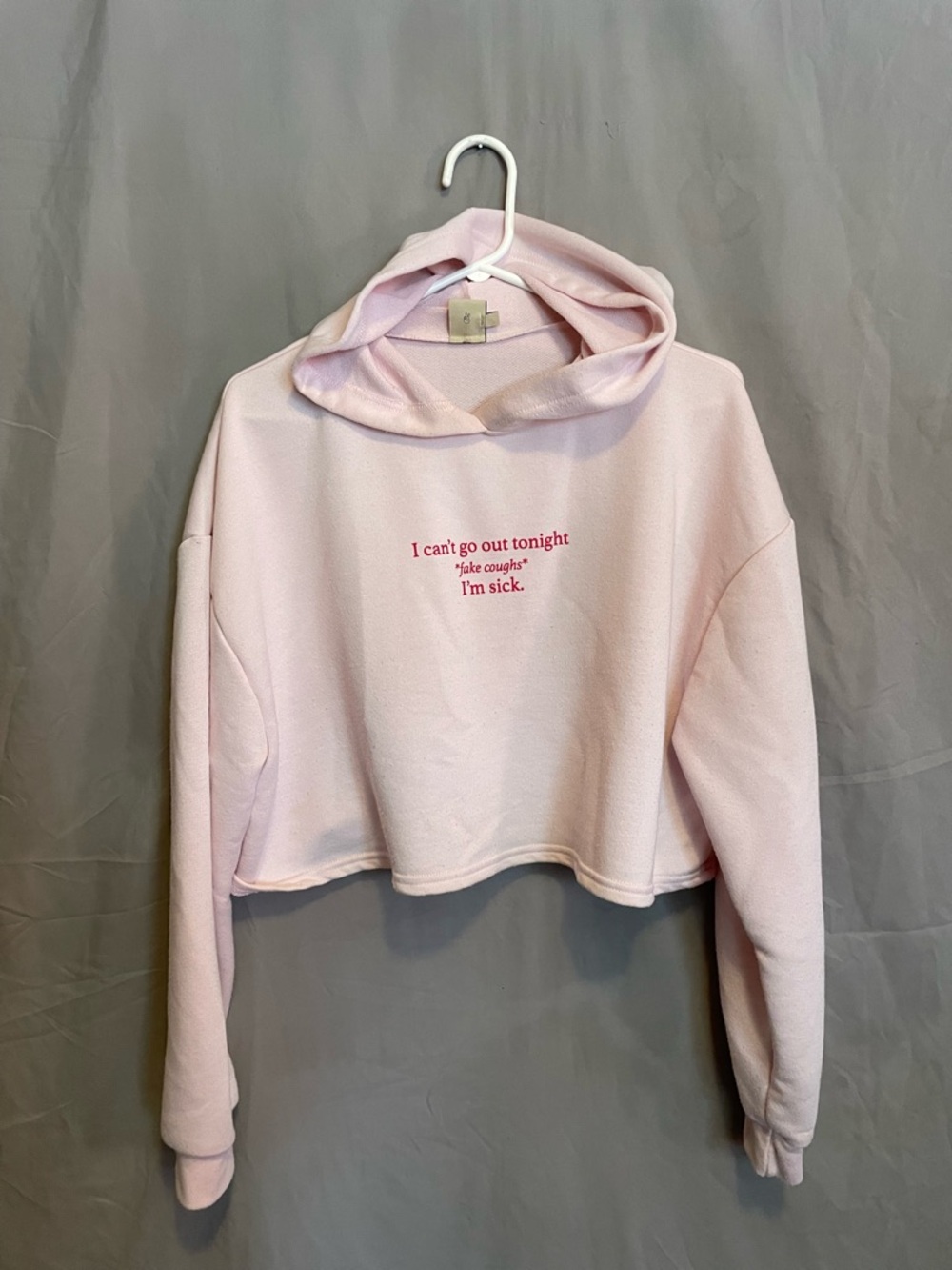 Skinny dip Women's Cropped Crewneck Hoodie - Light Pink mean girls Y2K